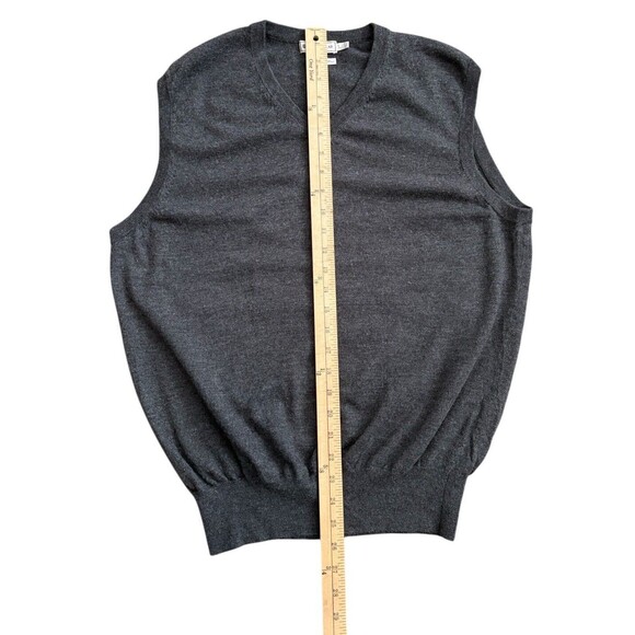 Peter Millar 100% Italian Merino Wool Sweater Vest Men's Large Charcoal Gray - Picture 11 of 12